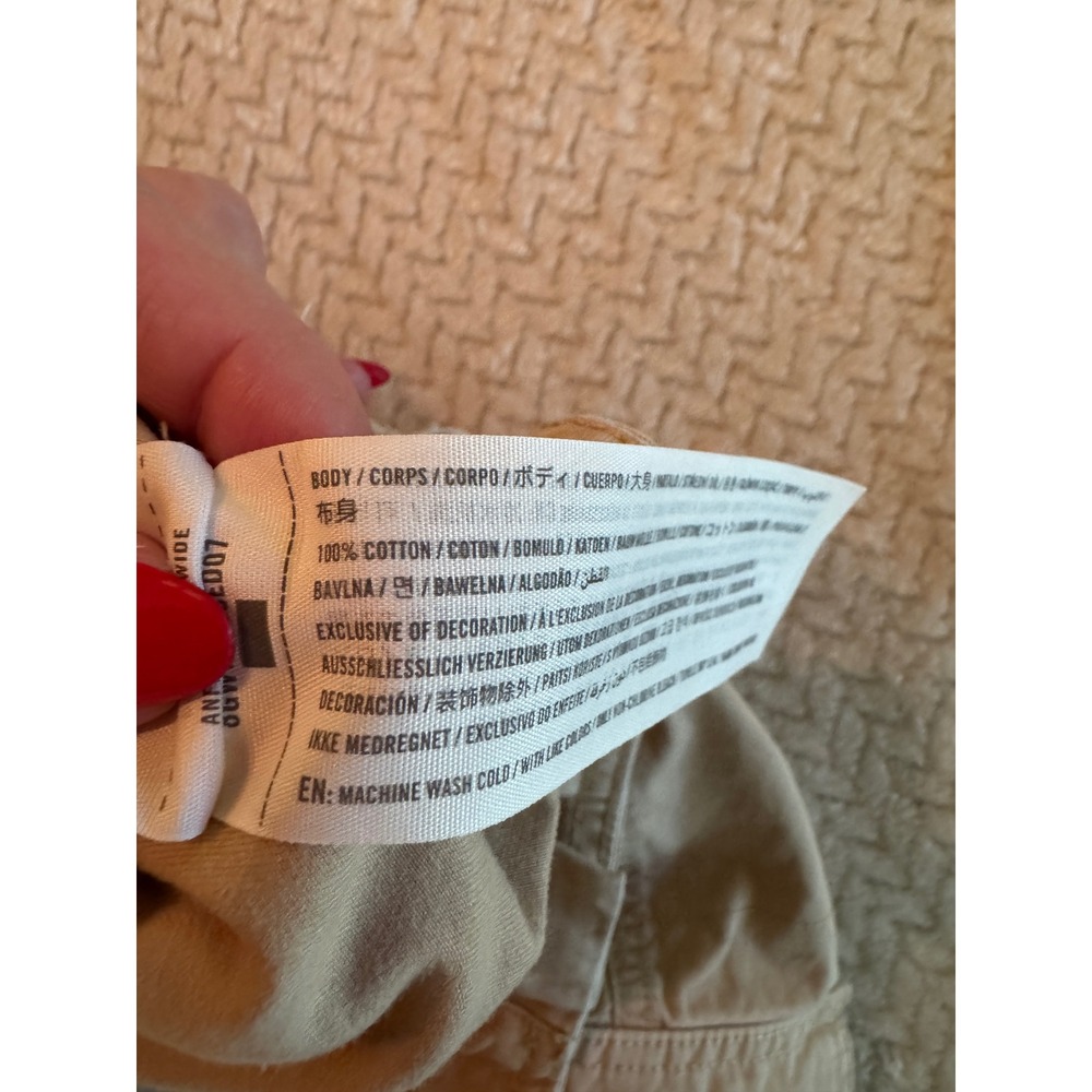 Abercrombie & Fitch Curve Love Cargo Pants Tan Khaki Wide Leg 29/8 Cotton - Picture 4 of 8